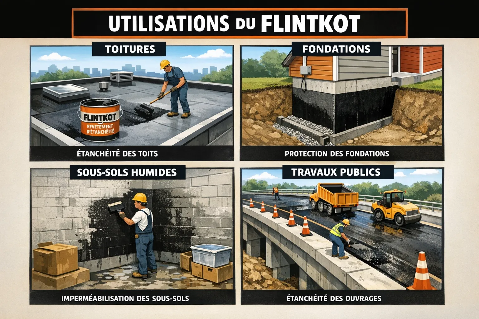 BITUQUIM : L'Émulsion Bitumineuse Flitkote Haute Performance pour Étanchéité et Protection
